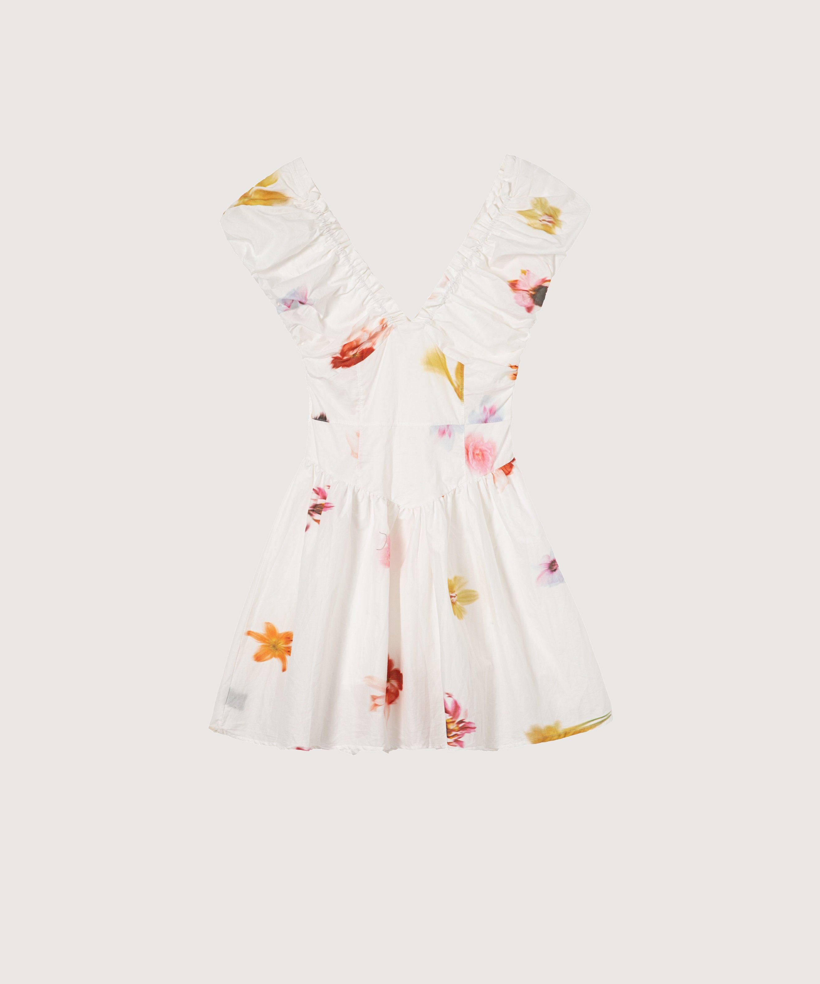 LA POMME petit V-neck Garden Print One Piece ラポミ・プチ ワンピース・ドレス ワンピース ホワイト