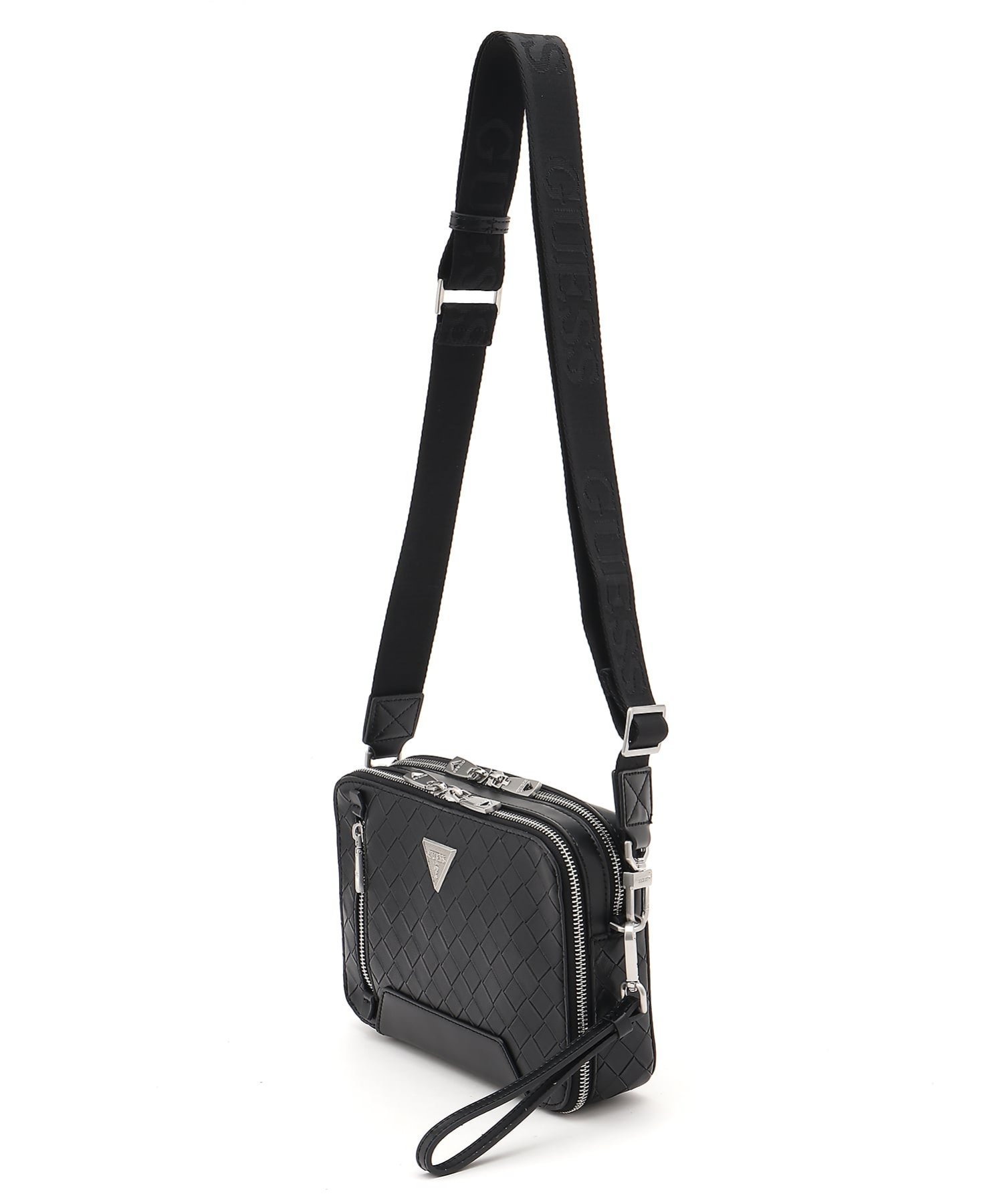 GUESS/(M)TORINO Double Zip Camera Bag ショルダーバッグ メンズバッグ ゲス バッグ ショルダーバッグ ブラック