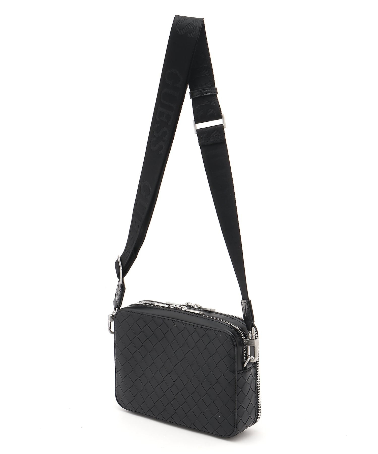 GUESS/(M)TORINO Double Zip Camera Bag ショルダーバッグ メンズバッグ ゲス バッグ ショルダーバッグ ブラック