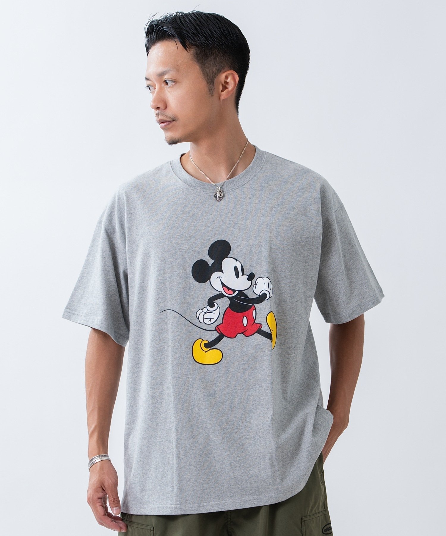 improves MICKEY MOUSE ミッキーマウス オーバーサイズ 半袖Tシャツ インプローブス トップス カットソー・Tシャツ ホワイト グレー