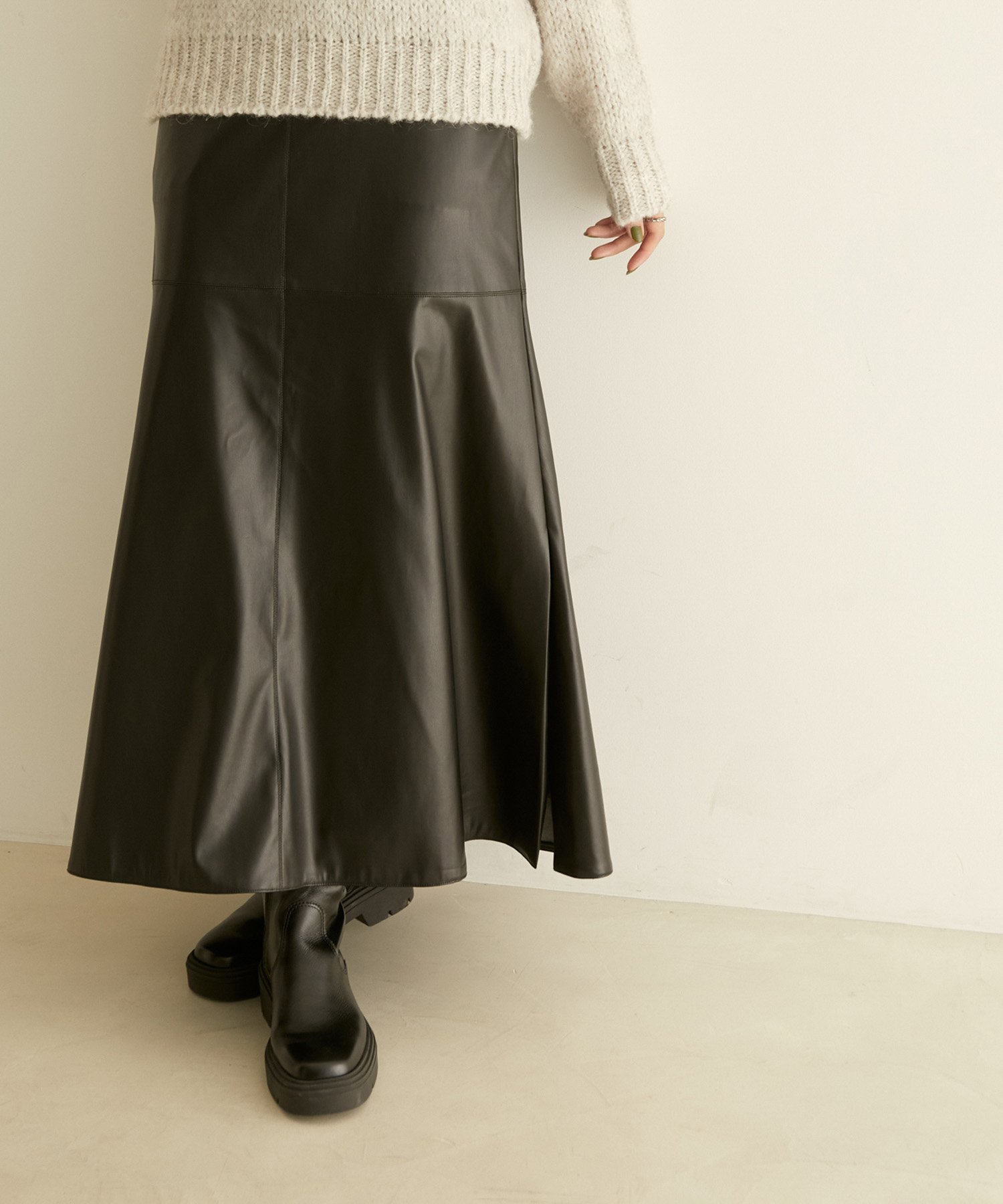 【SALE／50%OFF】SALON adam et rope' フェイクレザーマーメイドスカート サロン アダム エ ロペ スカート その他のスカート ブラウン ホワイト ブラック【送料無料】