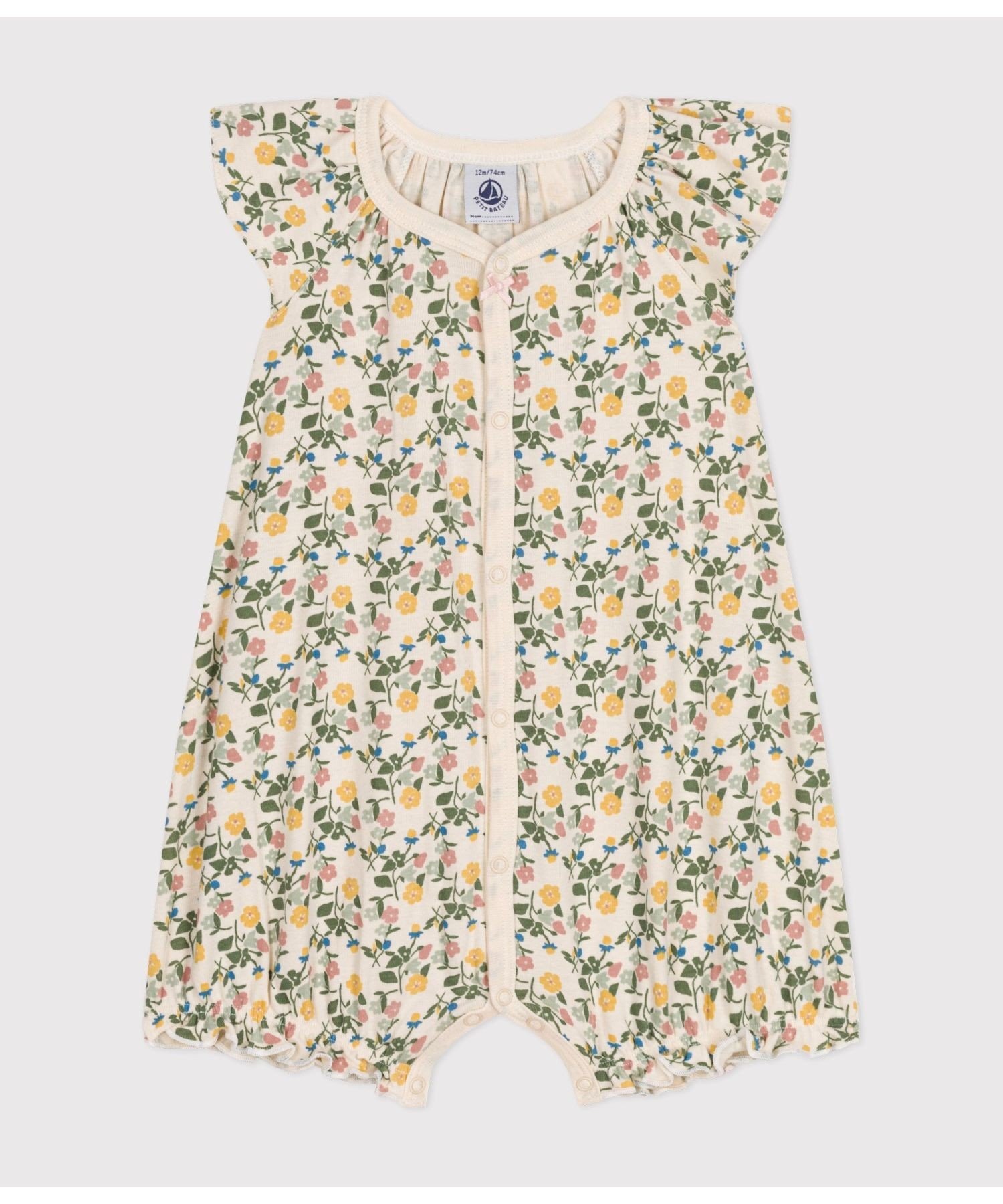 PETIT BATEAU プリントショートロンパース プチバトー マタニティウェア・ベビー用品 ロンパース・カバーオール【送料無料】