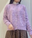 【SALE/25%OFF】axes femme メランジ起毛ニットカーデ アクシーズファム トップス カーディガン イエロー パープル ベージュ