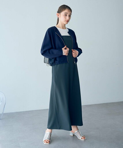 【SALE/40%OFF】YECCA VECCA 【2点SET】ブルゾンセットキャミワンピース イェッカヴェッカ ワンピース・ドレス ワンピース ホワイト ネイビー【送料無料】 【SALE/40%OFF】YECCA VECCA 【2点SET】ブルゾンセットキャミワンピース イェッカヴェッカ ワンピース・ドレス ワンピース ホワイト ネイビー【送料無料】