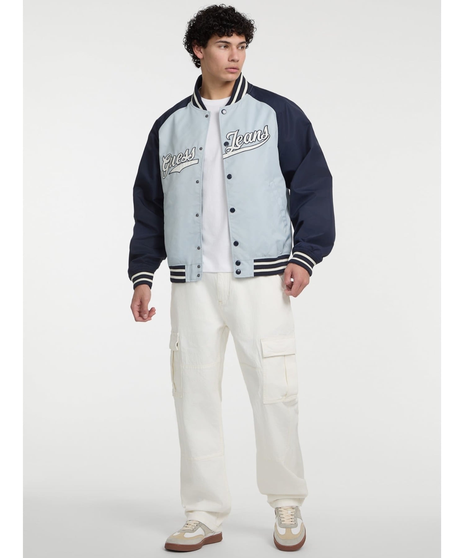 【SALE／50%OFF】GUESS JEANS GUESS JEANS アウター スタジャン(M)Raglan Bomber ゲス ジャケット・アウター スタジャン・スカジャン ブルー【送料無料】