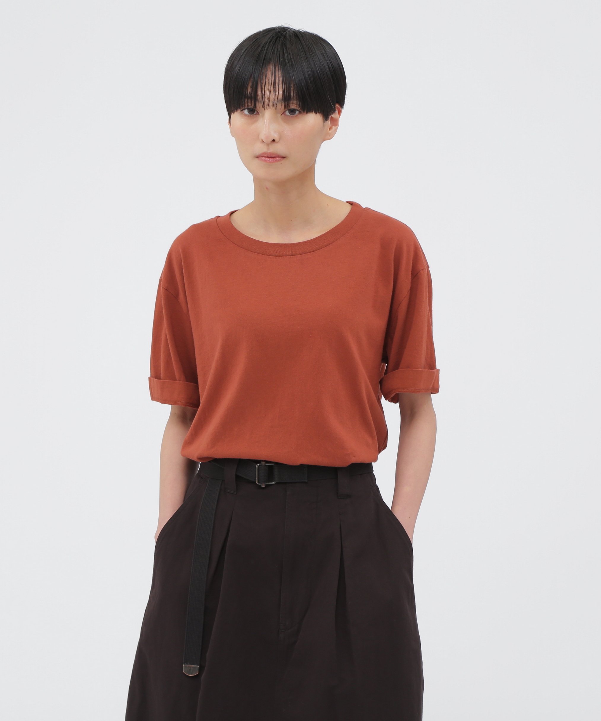 【SALE／30%OFF】MHL. SUPERLIGHT COTTON JERSEY TOP マーガレット・ハウエル トップス カットソー・Tシャツ ブラック【送料無料】のサムネイル