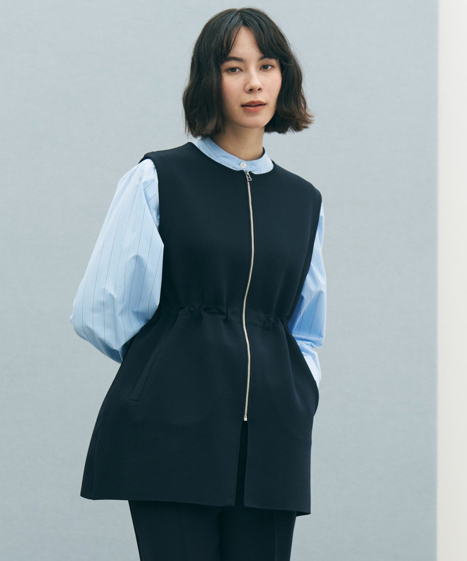 【SALE／20%OFF】UNFILO 【セレモニー】BEAUTY FORM KNIT ZIPジレ アンフィーロ ト...