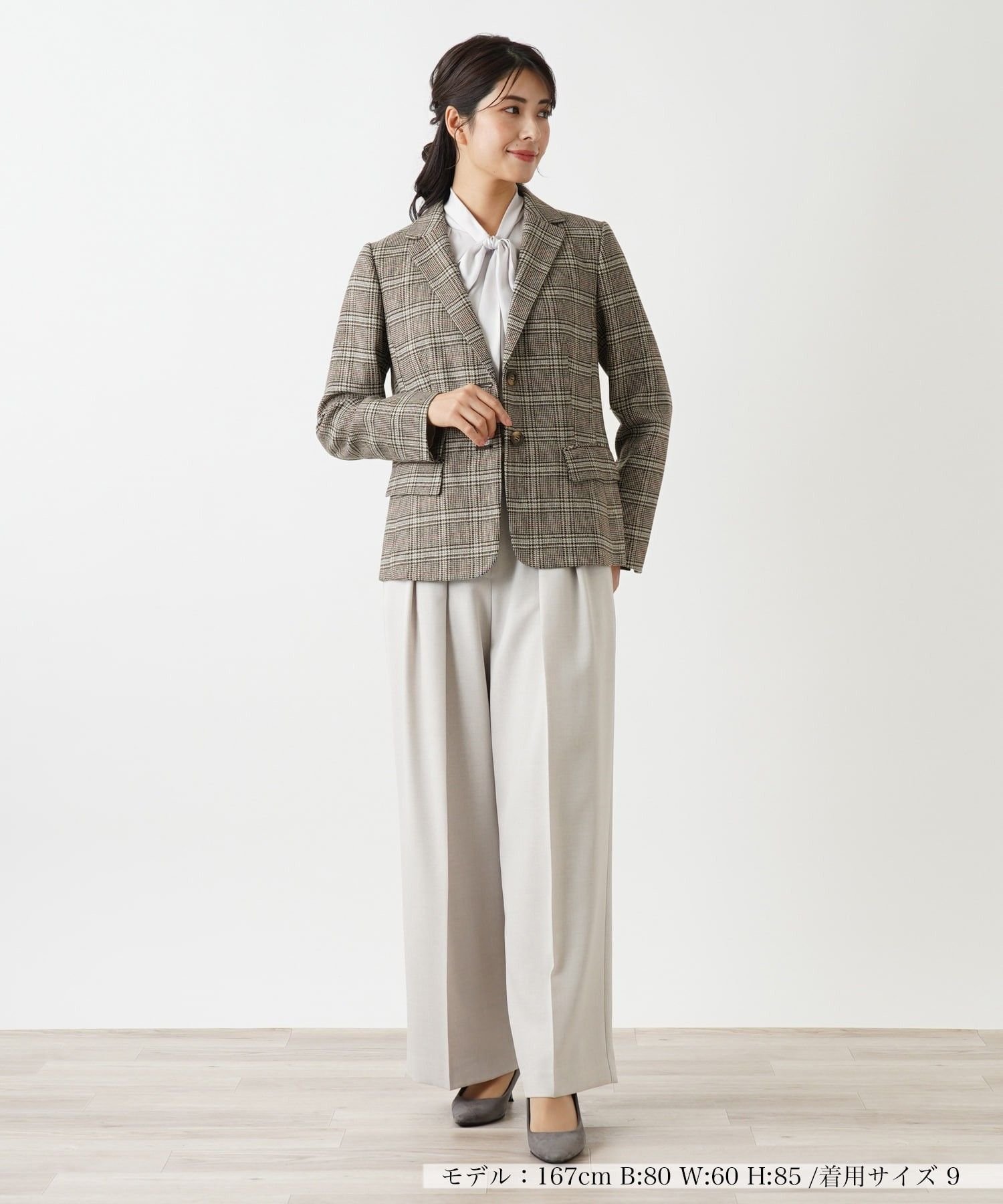 Leilian ブレザー【ROCHAS Premiere】 レリアン ジャケット・アウター テーラードジャケット・ブレザー ブラウン