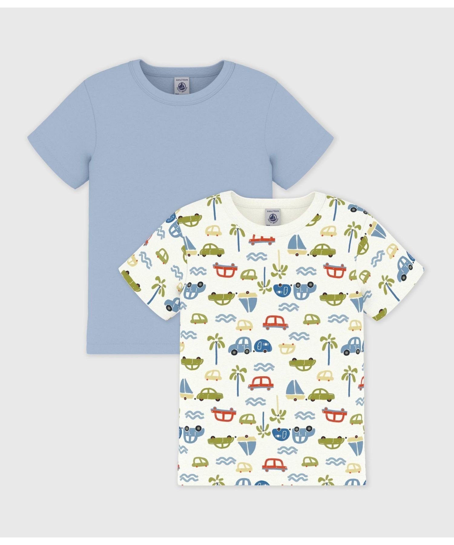PETIT BATEAU プリント半袖Tシャツ2枚組 プチバトー インナー・ルームウェア その他のインナー・ルームウェア【送料無料】