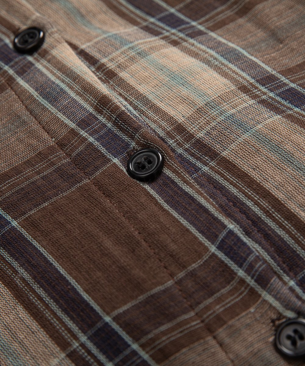 LA POMME petit Asymmetry Check Shirt ラポミ・プチ トップス シャツ・ブラウス ネイビー