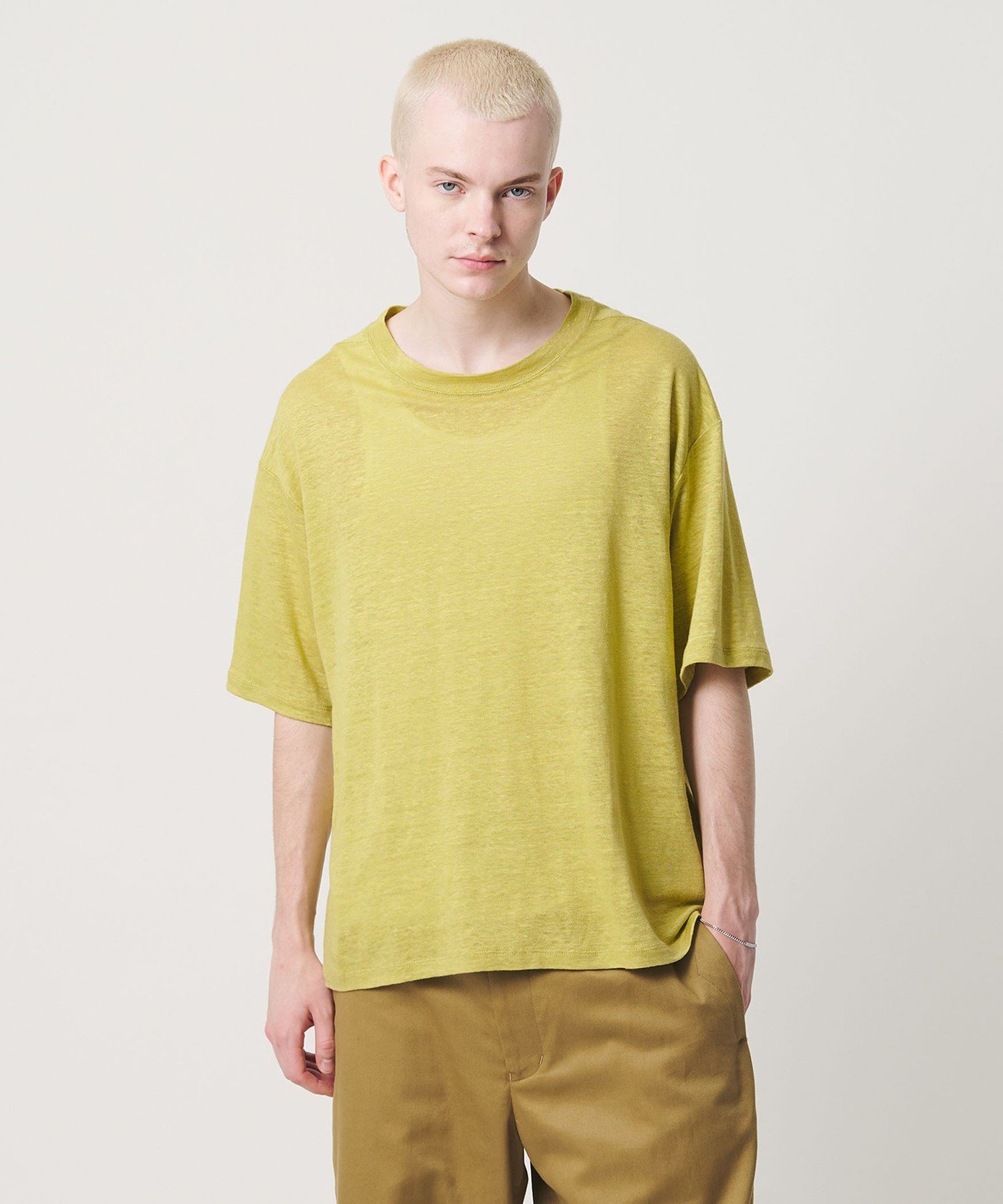 【SALE／40%OFF】UNITED ARROWS & SONS ＜UNITED ARROWS & SONS＞ LINEN CREW TEE/Tシャツ ユナイテッドアローズ トップス カットソー・Tシャツ ベージュ【送料無料】