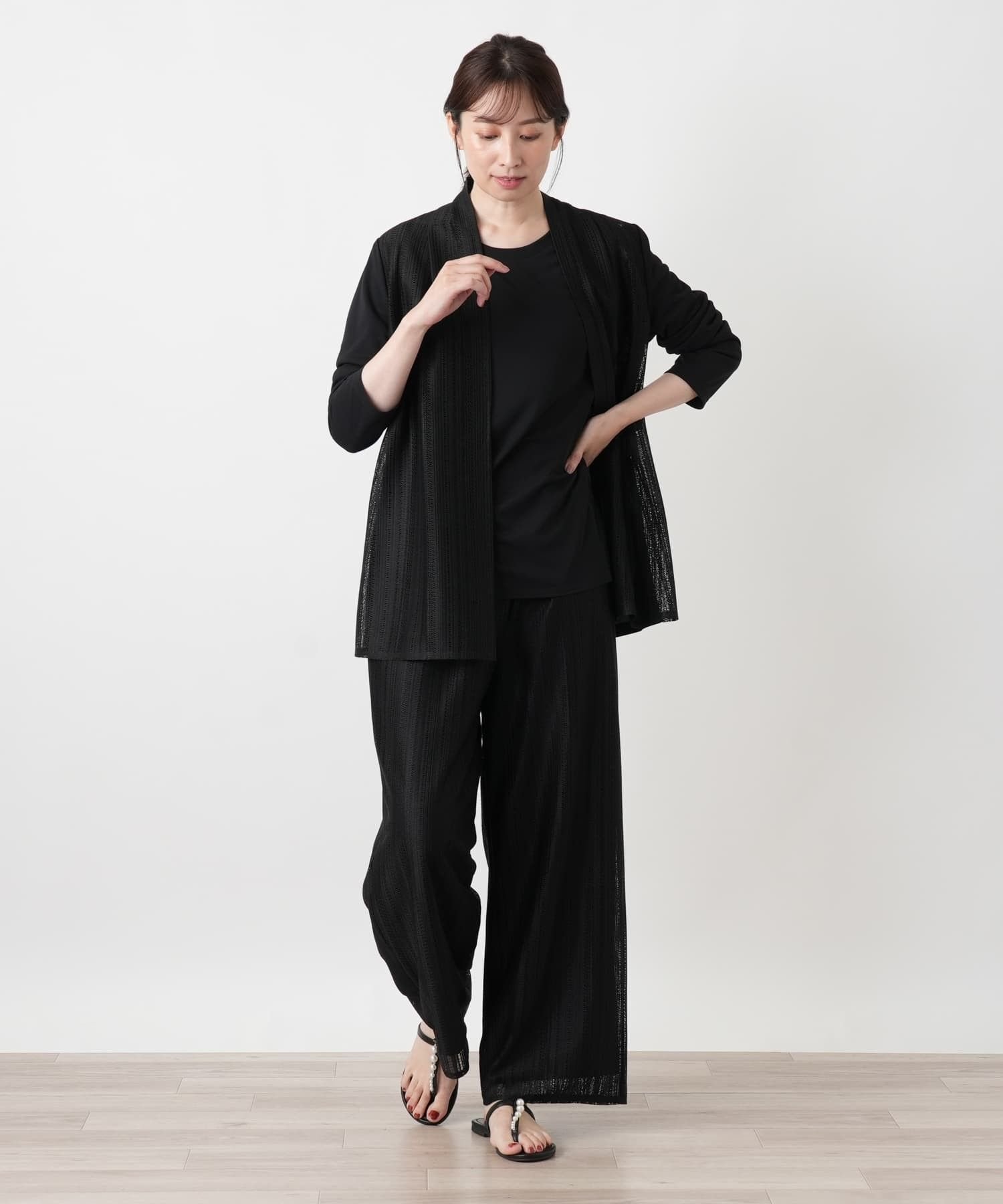 Leilian シアーブラウス【Leilian WHITE LABEL】 レリアン トップス シャツ・ブラウス ブラック ネイビー