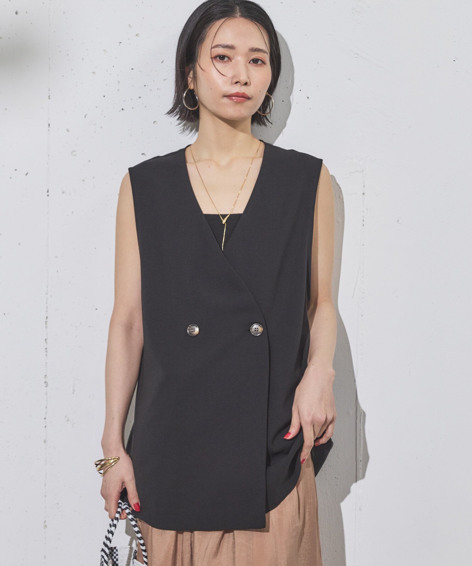 【SALE／44%OFF】DOUX ARCHIVES クールグログランジレ ドゥアルシーヴ ジャケット・アウター その他のジャケット・アウター ブラック ベージュ【送料無料】