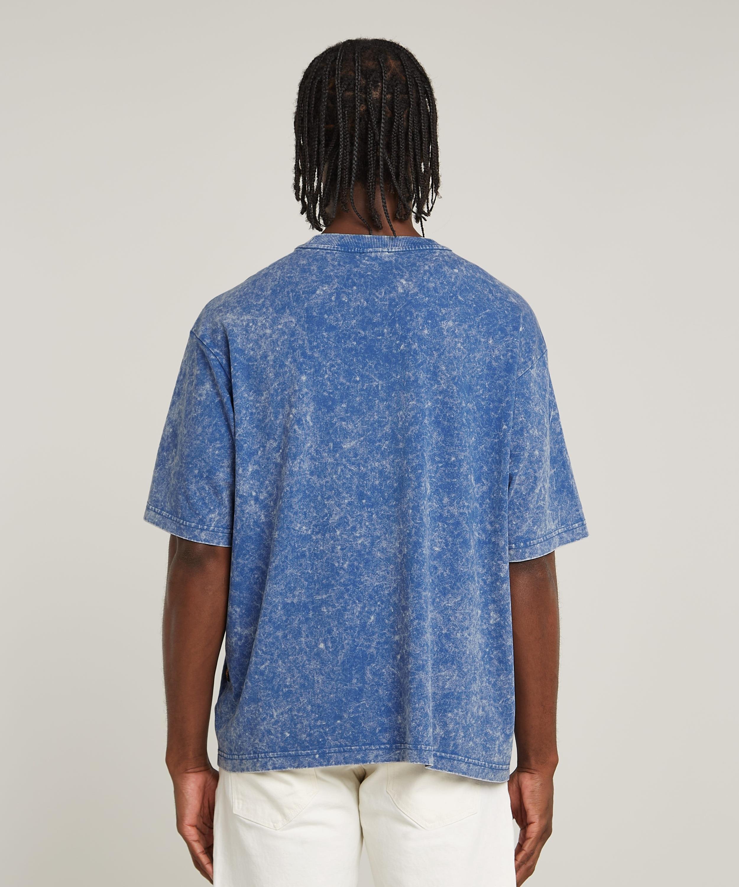 【公式ショップ】ACID WASH BOXY T-SHIRT/ヴィンテージ加工ボクシーフィットオーバーサイズTシャツ ジースターロゥ トップス カットソー・Tシャツ ブルー