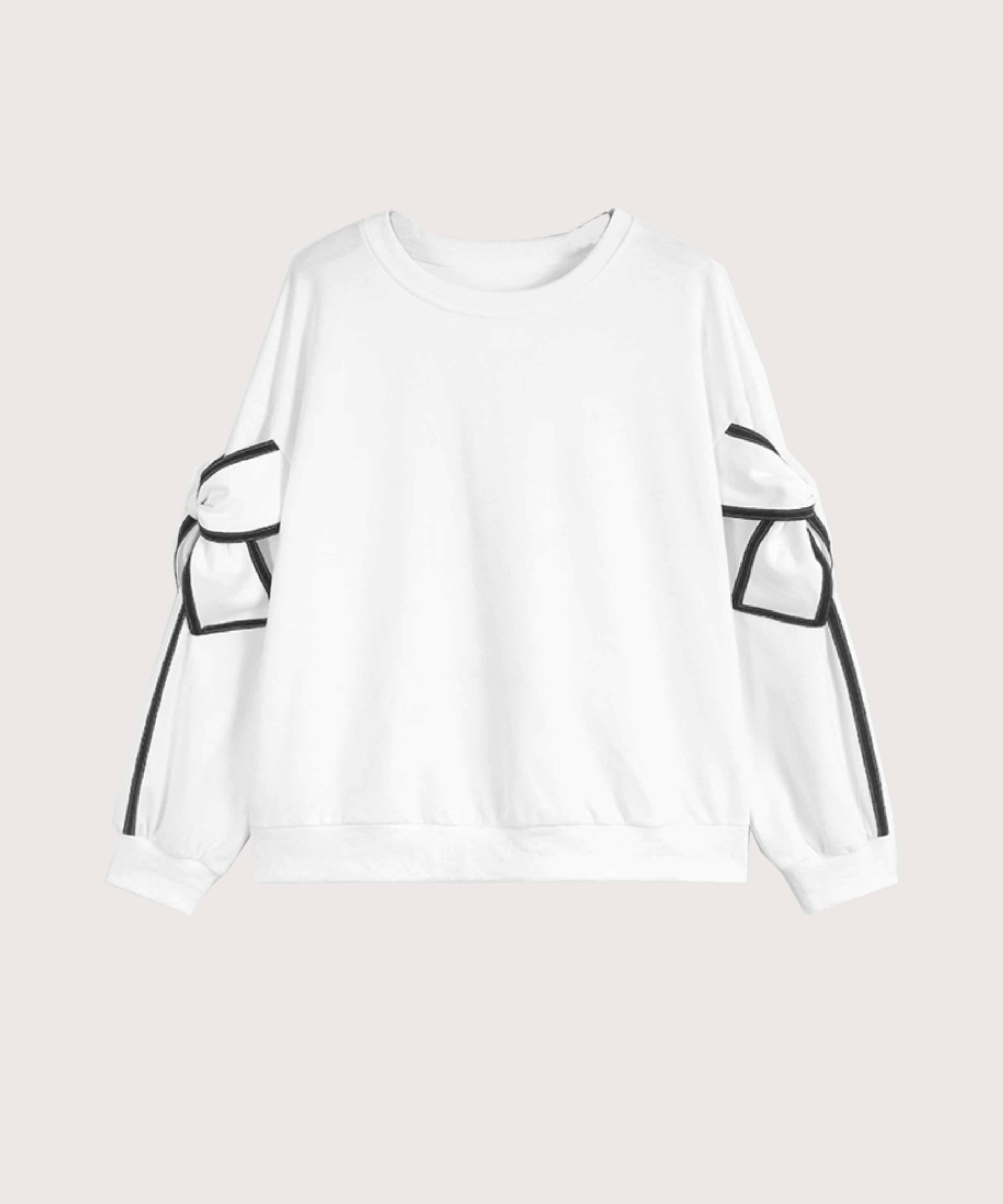 LA POMME petit Ribbon Motif Sweat ݥߡץ ȥåץ åȡȥ졼ʡ ֥å ꡼ ۥ磻ȡ̵