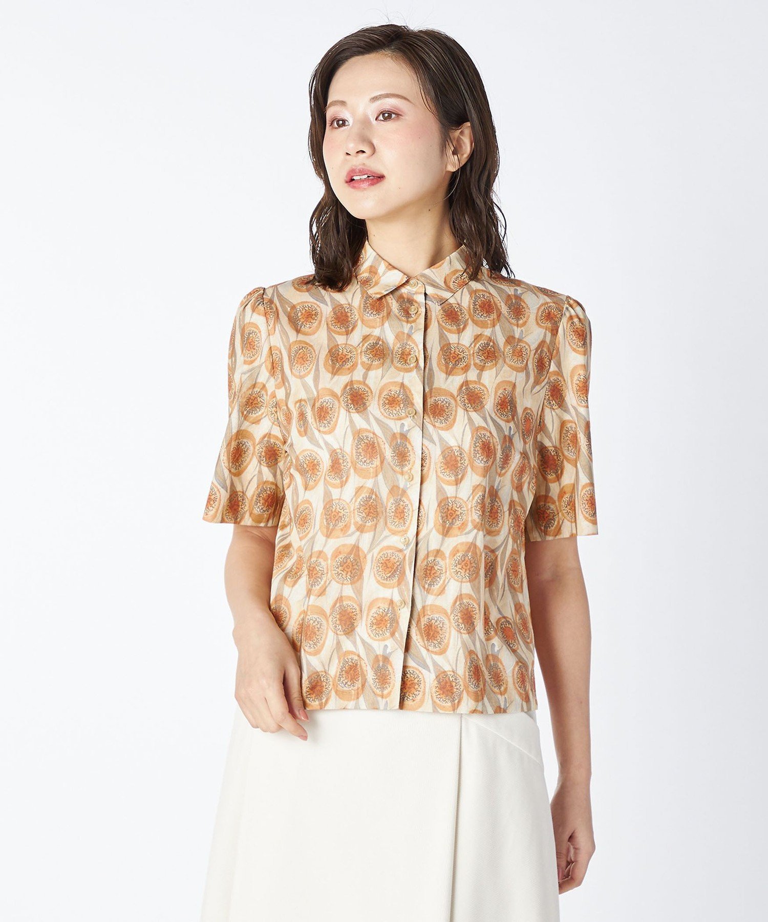 KEITH V&A TIRZAH MARBLEブラウス キース トップス シャツ・ブラウス ブラウン