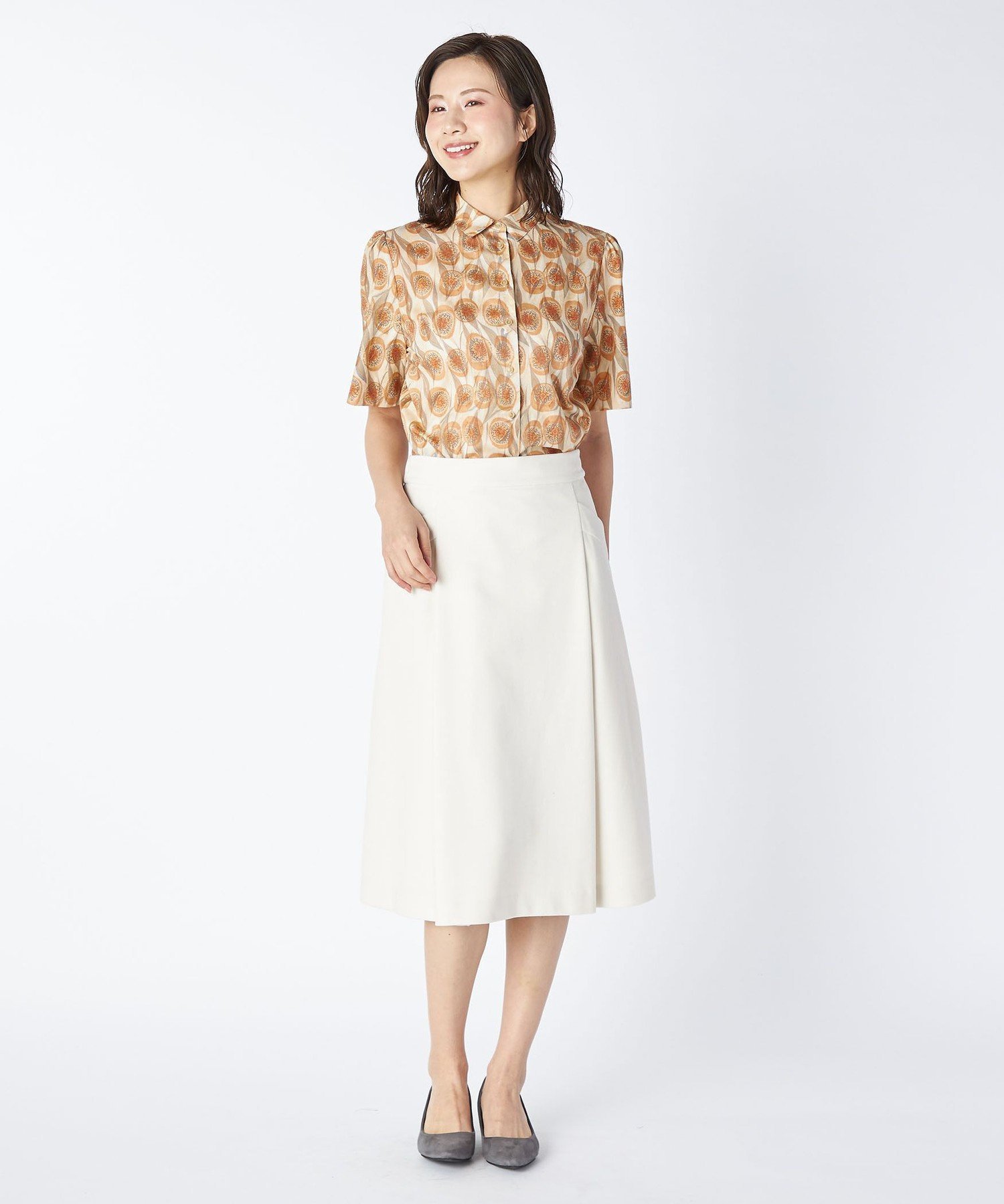 KEITH V&A TIRZAH MARBLEブラウス キース トップス シャツ・ブラウス ブラウン