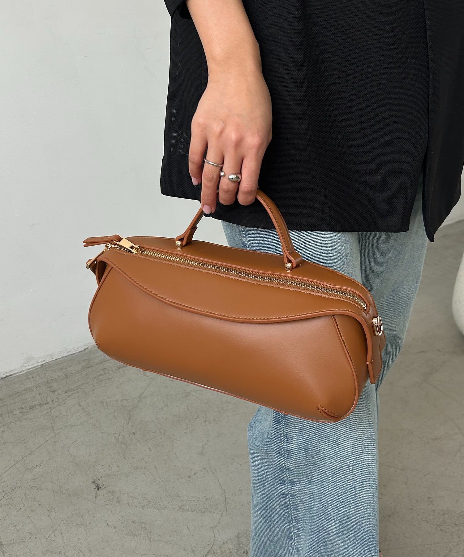 CAPRICIEUX LE'MAGE 【上品見え◎】ミニマルトップハンドルBAG カプリシュ　レマージュ バッグ トートバッグ ブラウン ブラック【送料無料】