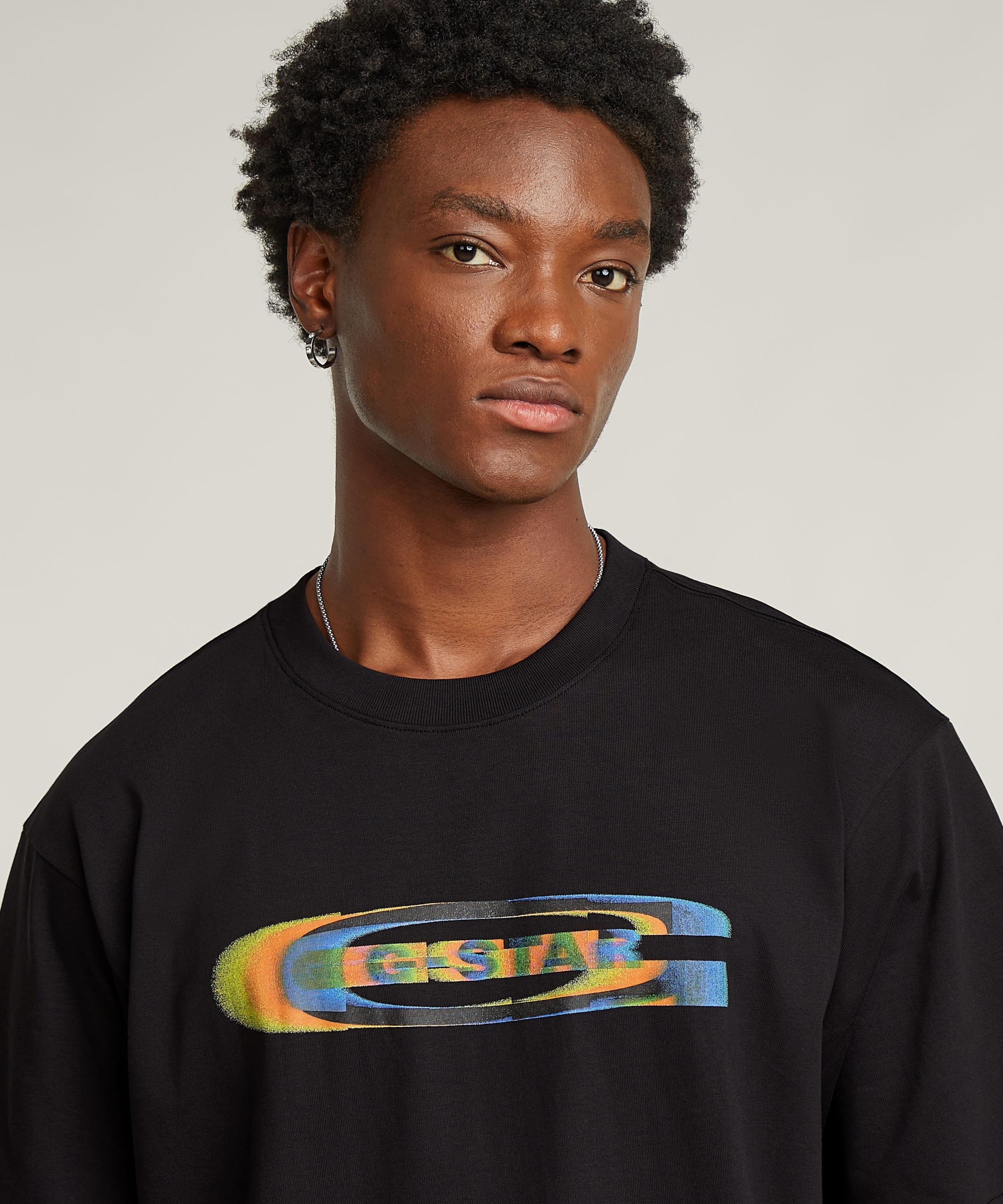 【公式ショップ】Color Shift Old Skool Logo Boxy T-Shirt/オーバーサイズグラフィックロゴTシャツ ジースターロゥ トップス カットソー・Tシャツ ブラック