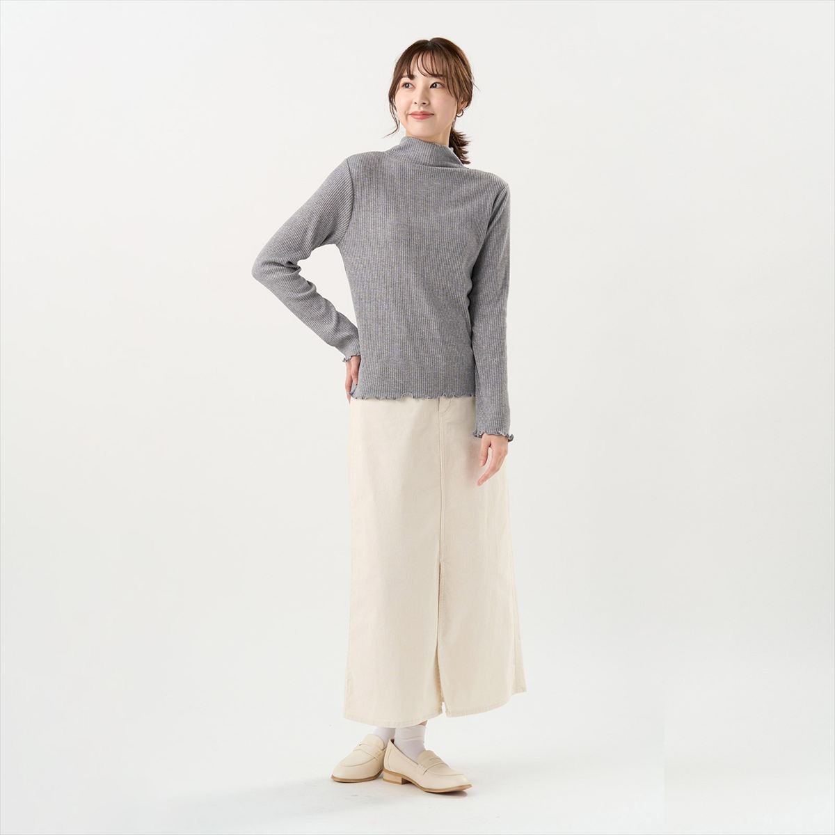 Pitta Re:) 【Pitta Re:)】 ニット ラメテレコ ハイネック プルオーバー レディース BL05J504DE10X00-30 トーキョーシャツ トップス ニット グレー
