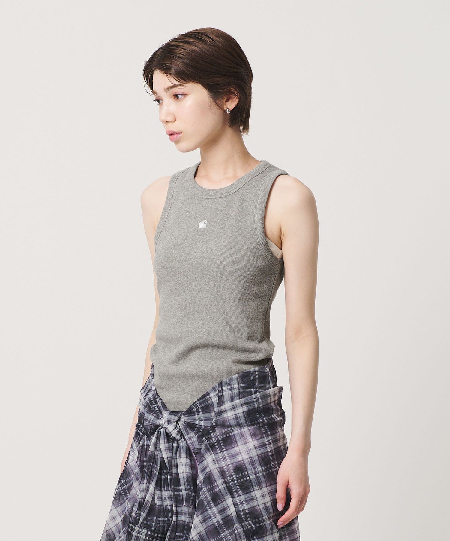 ＜Carhartt＞フィリップス タンクトップ ビューティー＆ユース ユナイテッドアローズ トップス ノースリーブ・タンクトップ ホワイト グレー