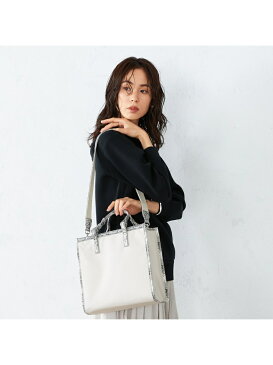 【SALE/50%OFF】MONO COMME CA スクエアトートバッグ コムサイズム バッグ トートバッグ グレー ベージュ