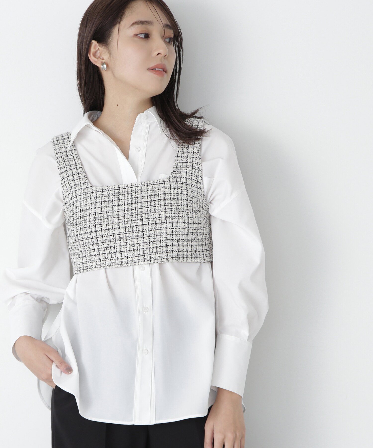 【SALE／60%OFF】NATURAL BEAUTY BASIC ツイード SETUP ビスチェ ナチュラルビューティベーシック トッ..