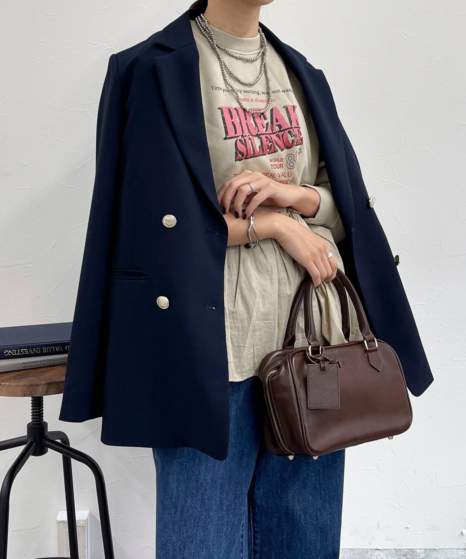 fredy emue ピグメントリメイク風スウェット フレディ アンド グロスター トップス スウェット・トレーナー ベージュ ブルー グレー【送料無料】のサムネイル