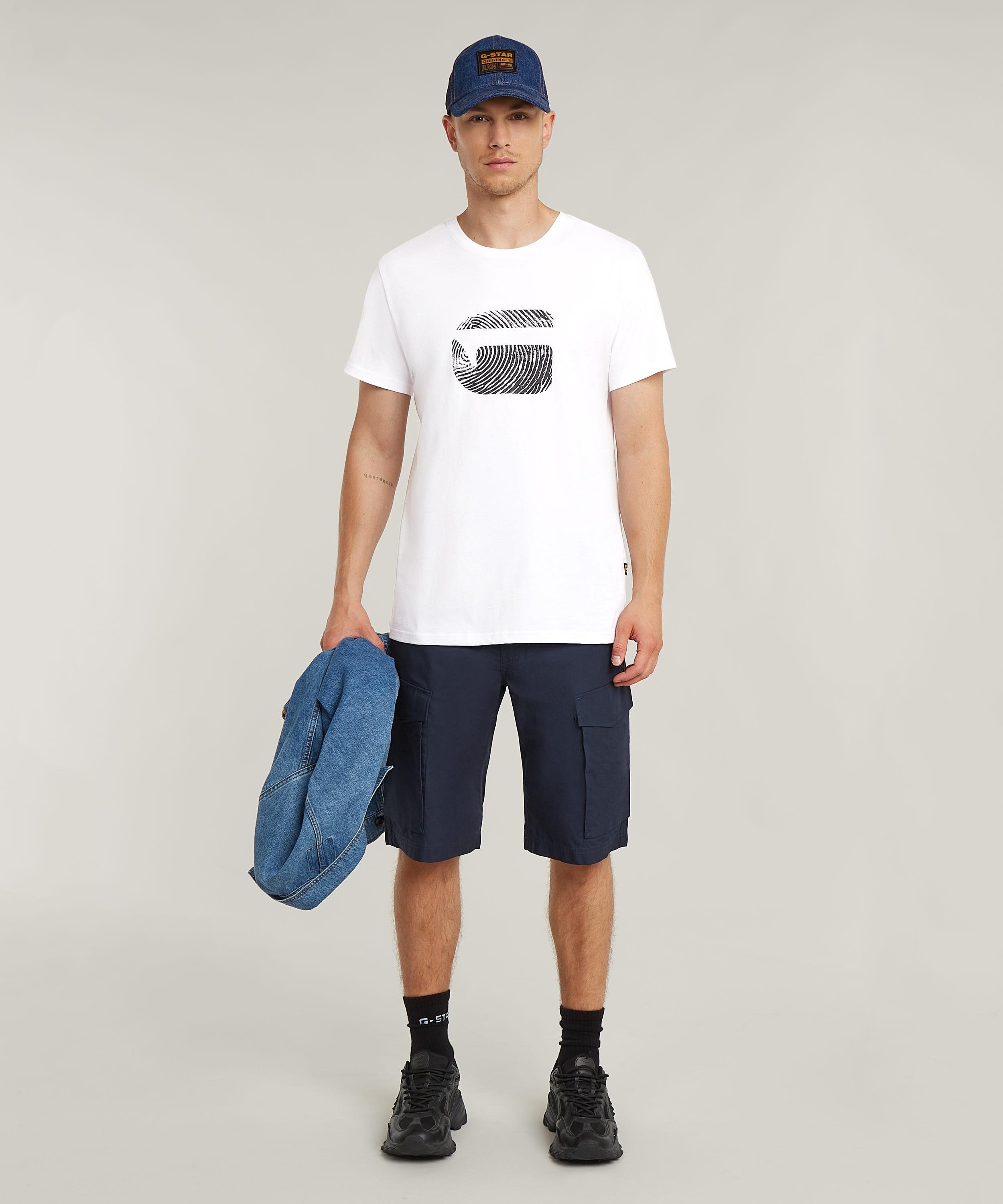 【公式ショップ】Finger Print Burger T-Shirt/バーガーブランドロゴTシャツ ジースターロゥ トップス カットソー・Tシャツ ホワイト
