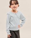 ROPE' PICNIC KIDS 【KIDS/キッズ】【2WAY】マシュマロニットリボンカラートップス/リンクコーデ ロペピクニック トップス ニット ブルー...