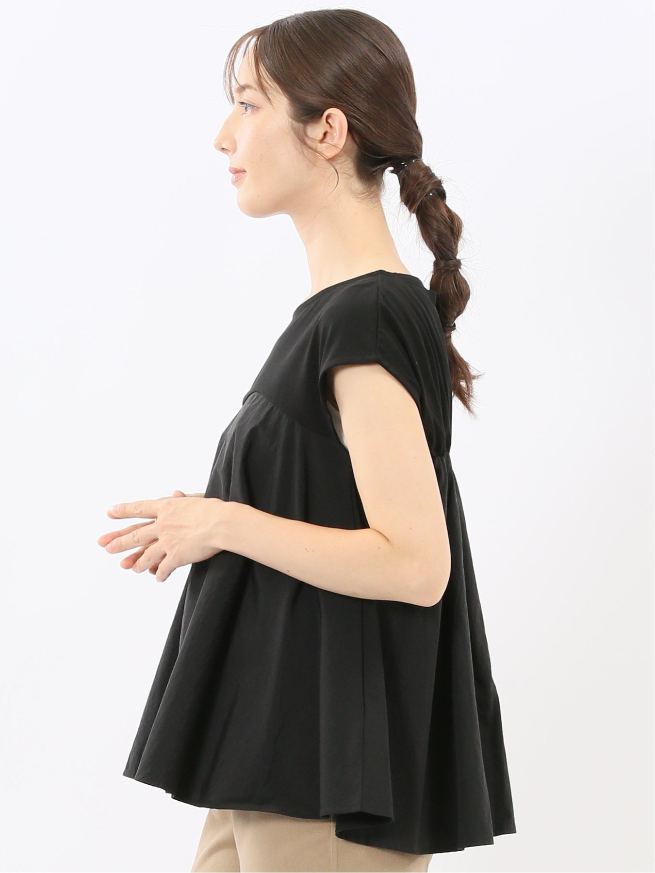 【SALE／30%OFF】m.f.editorial ビスチェ風切替 ペプラムプルオーバー タカキュー トップス カットソー・Tシャツ グレー