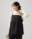 【SALE／37%OFF】SHOO・LA・RUE 【2点セット/シーズンレス】きれい見え 体型カバーもできる ペプラムキャミ+インナー シューラルー トップス アンサンブル ブラック ブラウン