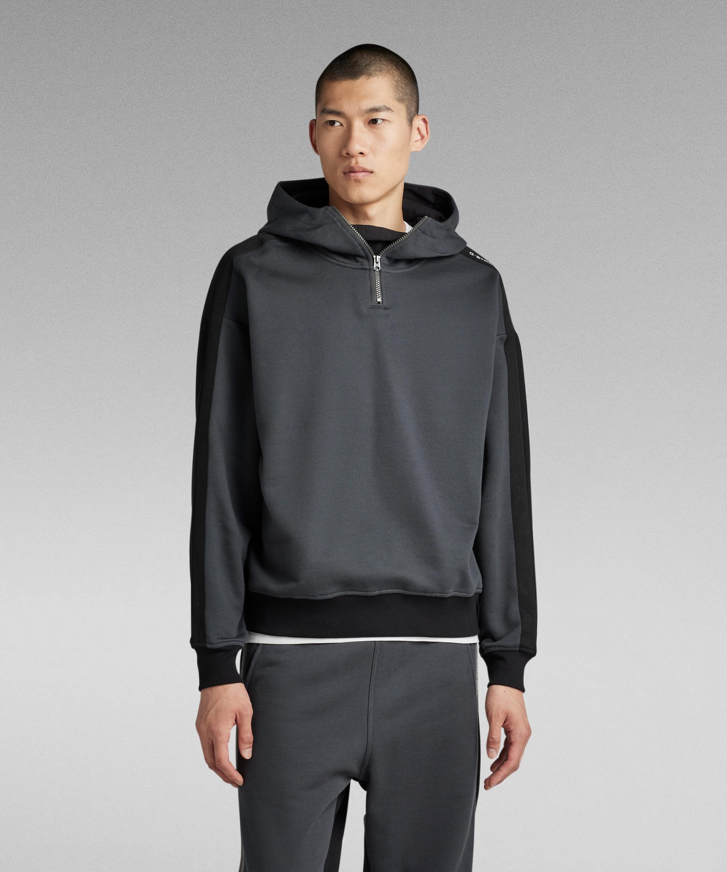 【SALE／50%OFF】G-Star RAW 【公式ショップ】TAPE COLOR BLOCK LOOSE HALF ZIP HOODIE/ハーフジップロ..