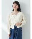 earth music&ecology キラキラボタンハートカーディガン レディース/春夏/24SS アースミュージック&エコロジー トップス カーディガン ホワイト ブラック ピンク ブルー【送料無料】