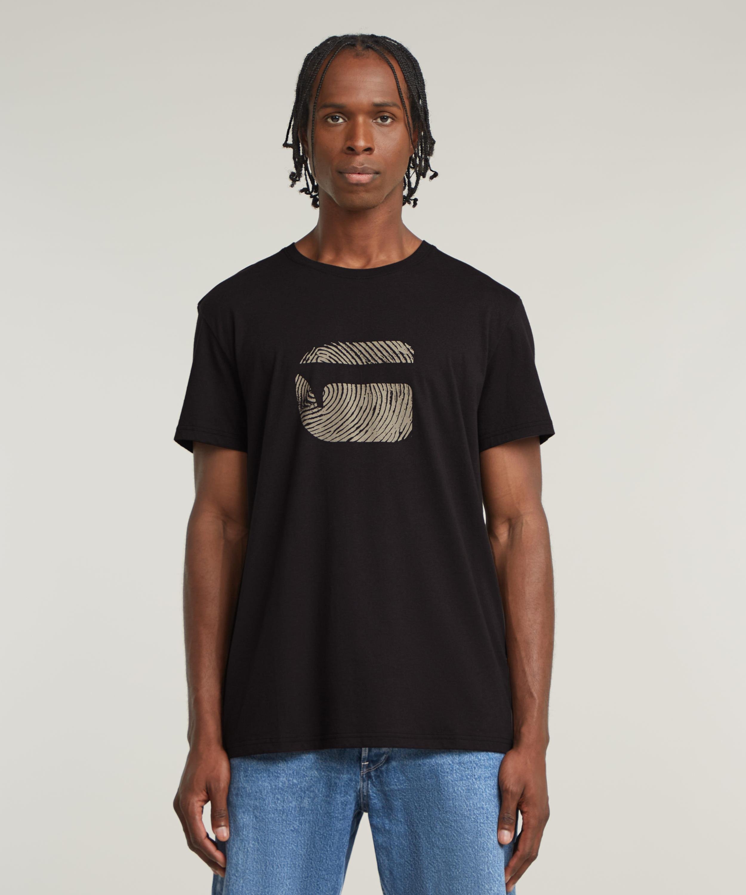 G-Star RAW Finger Print Burger T-Shirt/バーガーブランドロゴTシャツ ジースターロゥ トップス カットソー・Tシャツ ブラック