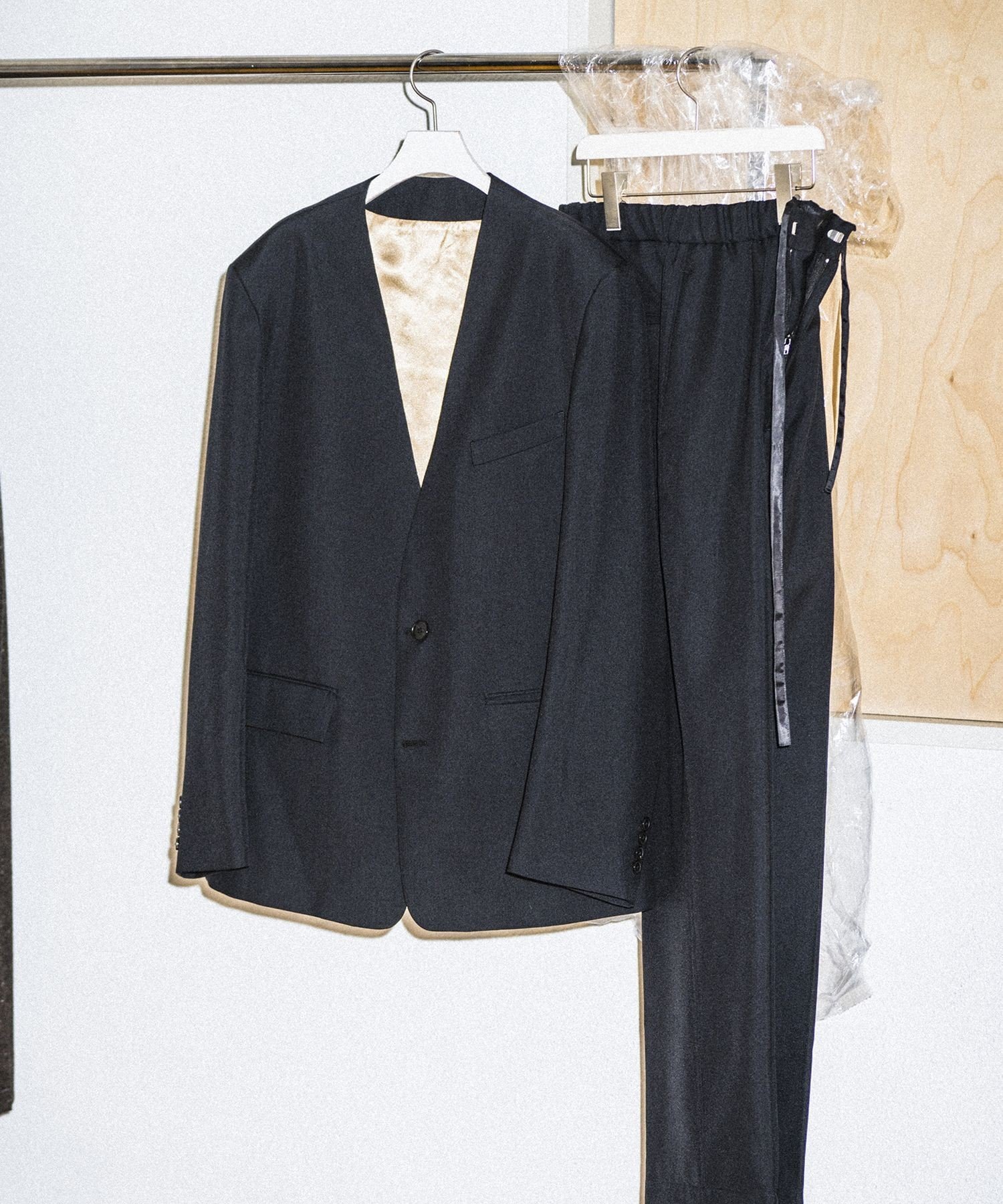 【SALE／60%OFF】ADAM ET ROPE' HOMME ハードクロス イージースラックス アダムエロペ パンツ スラックス・ドレスパンツ ブラック【送料無料】