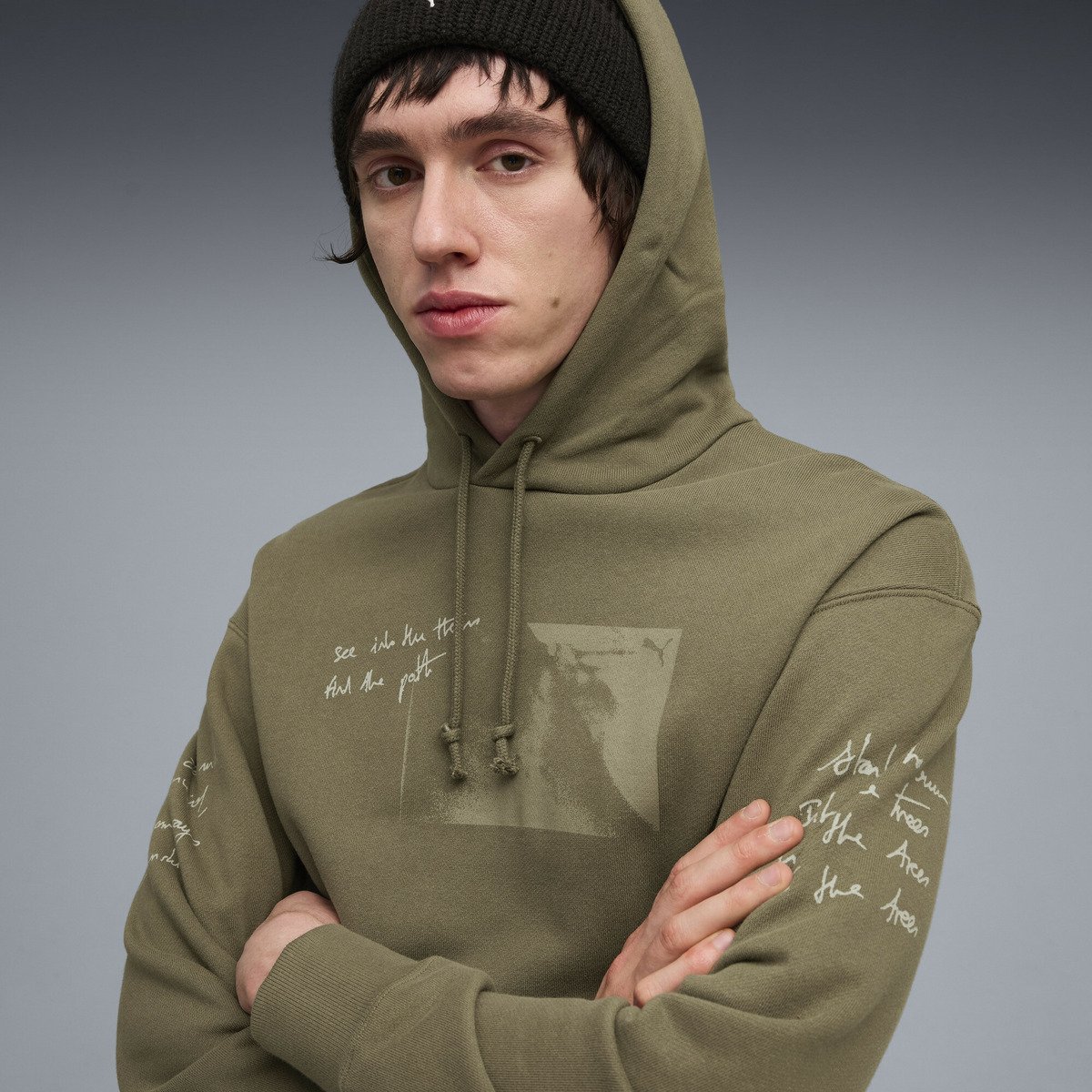 【SALE／30%OFF】PUMA メンズ グラフィック フォレスト フーディ プーマ トップス スウェット・トレーナー グリーン【送料無料】
