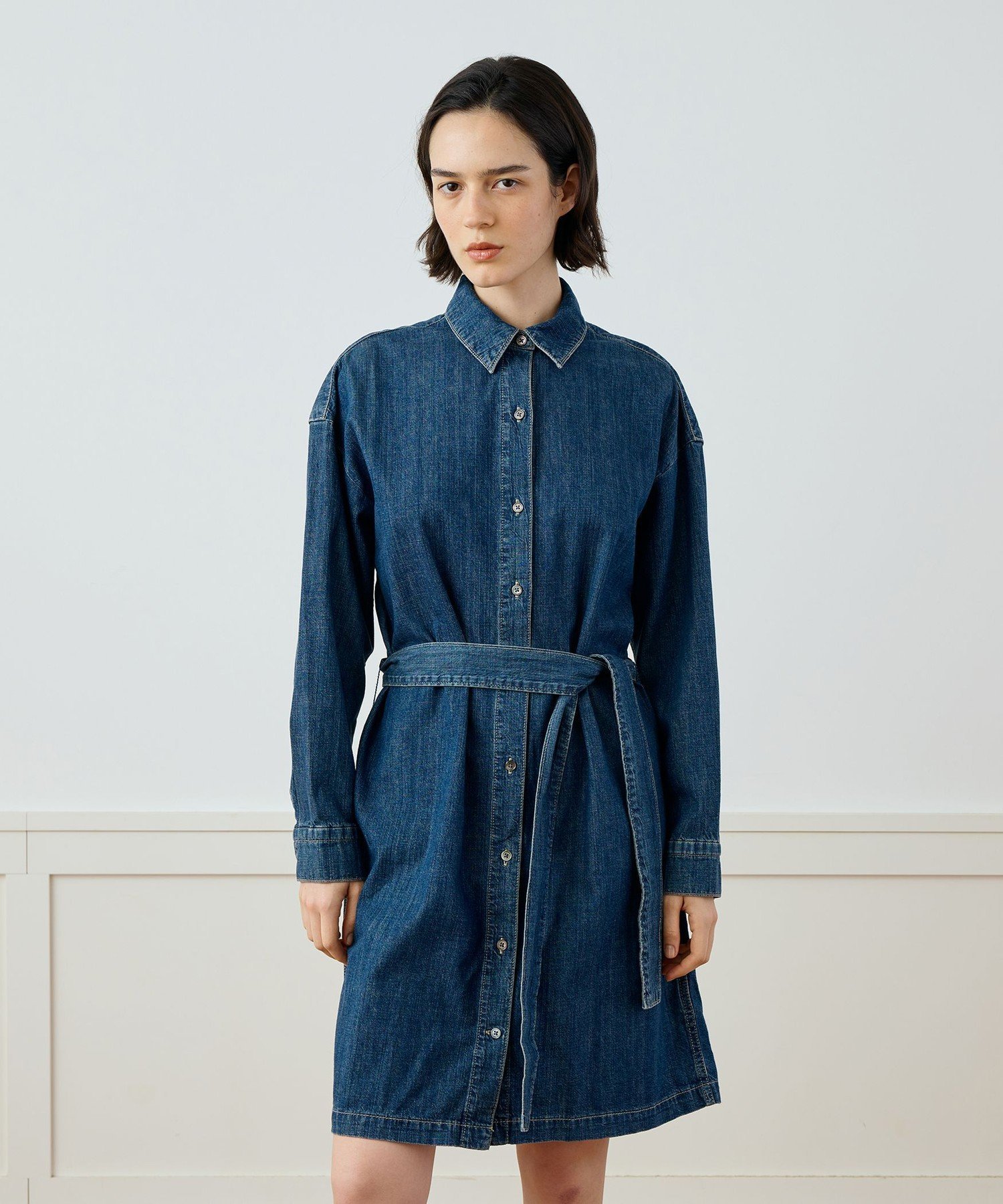JAMES PERSE コットンデニム ベルテッドシャツワンピース WCID6947 トゥモローランド ワンピース・ドレス シャツワンピース ネイビー【送料無料】