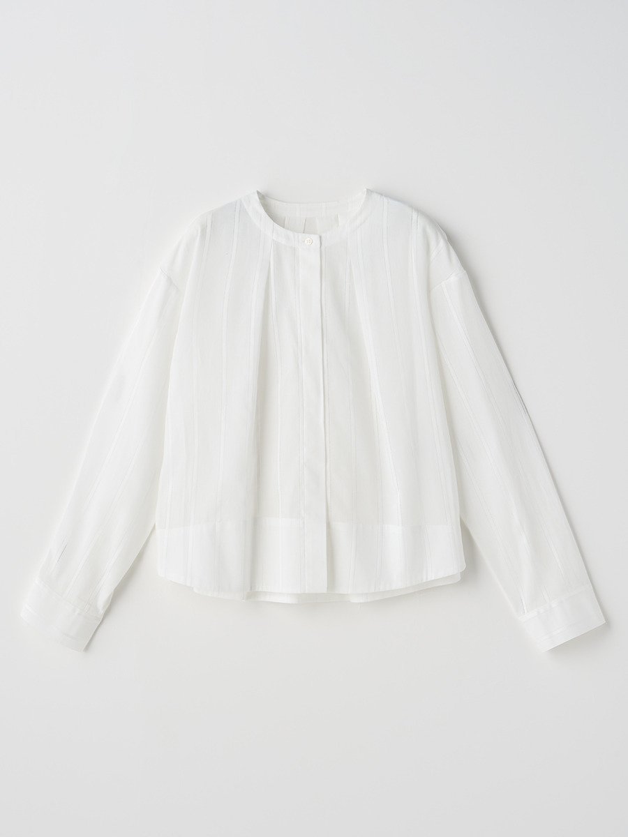 JOHN SMEDLEY コットンシアーストライプ 比翼ブラウス｜FB109 ジョンスメドレー トッ ...