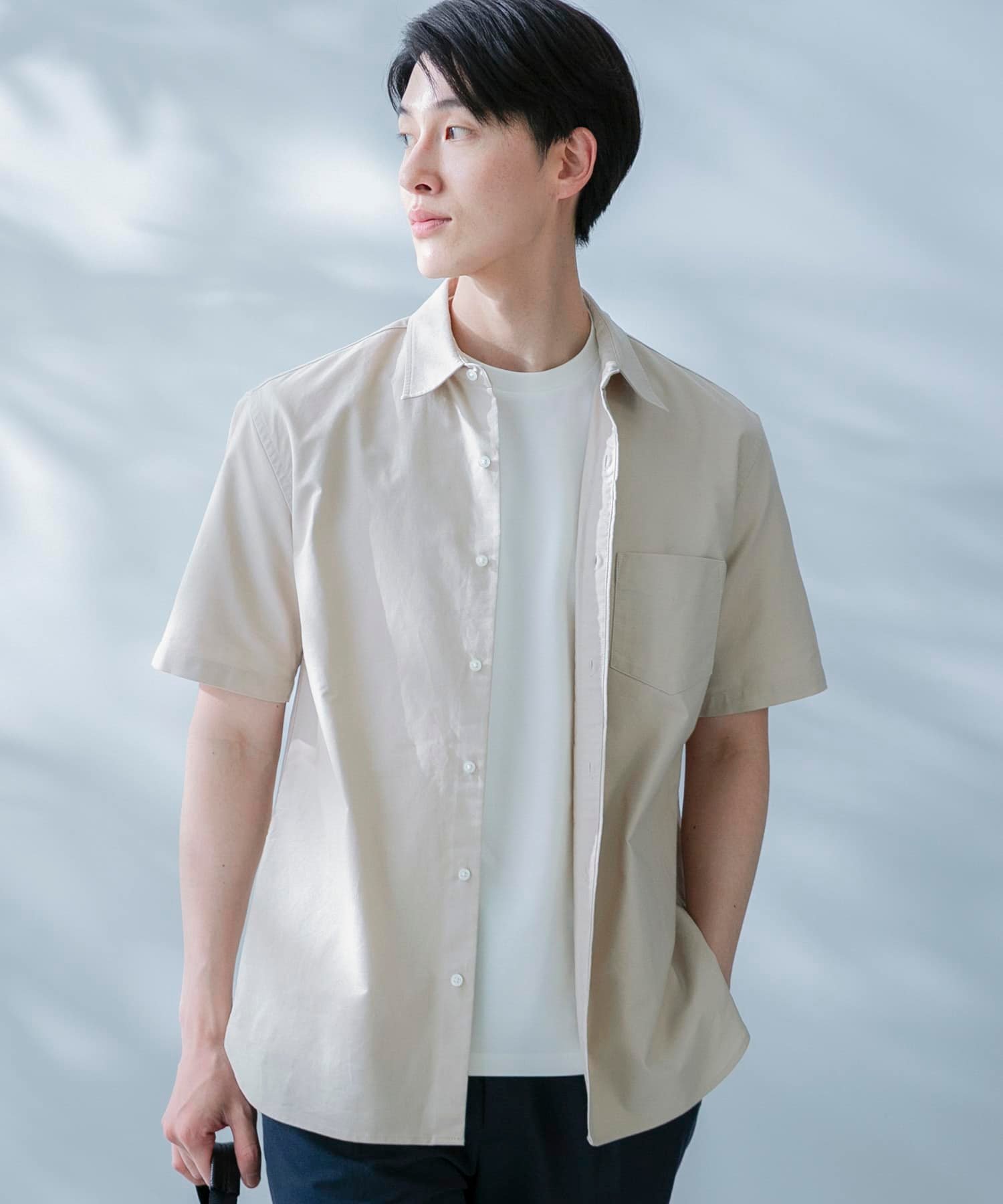 【SALE／20%OFF】URBAN RESEARCH ROSSO 『WEB限定』『抗菌/消臭』『XXLサイズあり』ハイパフォーマンスオックス半袖シャツ アーバンリサーチロッソ トップス シャツ・ブラウス ホワイト グレー ブラック ネイビー グリーン ベージュ ブルー【送料無料】 3