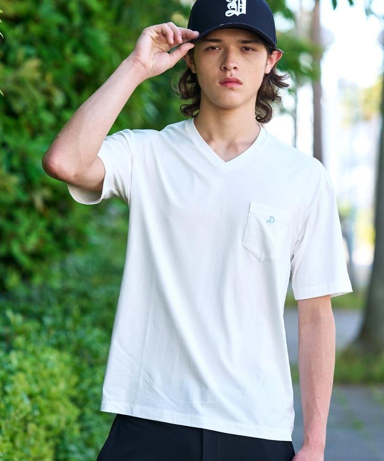 VネックインナーTシャツ ドレステリア トップス カットソー・Tシャツ ブラック ホワイト