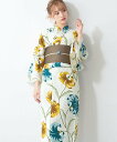 【SALE/50%OFF】SOUBIEN 浴衣2点セット レディース (浴衣+帯) ソウビエン 着物・浴衣・和装小物 浴衣 グレー ホワイト【送料無料】