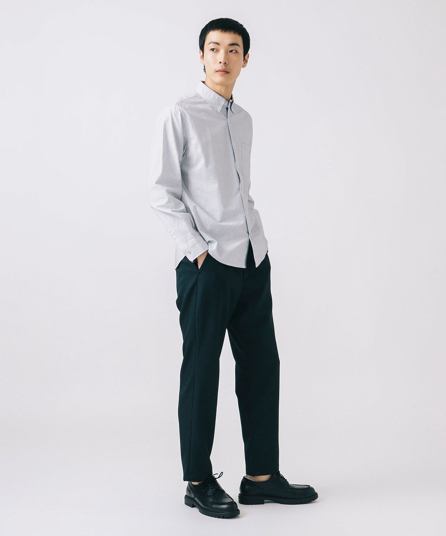 【SALE／30%OFF】BEAMS HEART MEN 刺し子 ロングスリーブ シャツ ビームス ハート トップス シャツ・ブラウス ネイビー ホワイト【送料無料】
