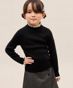 ROPE' PICNIC KIDS 【KIDS/キッズ】アンチピリングフリルニットプルオーバー/リンクコーデ ロペピクニック トップス ニット ブラック ベージュ