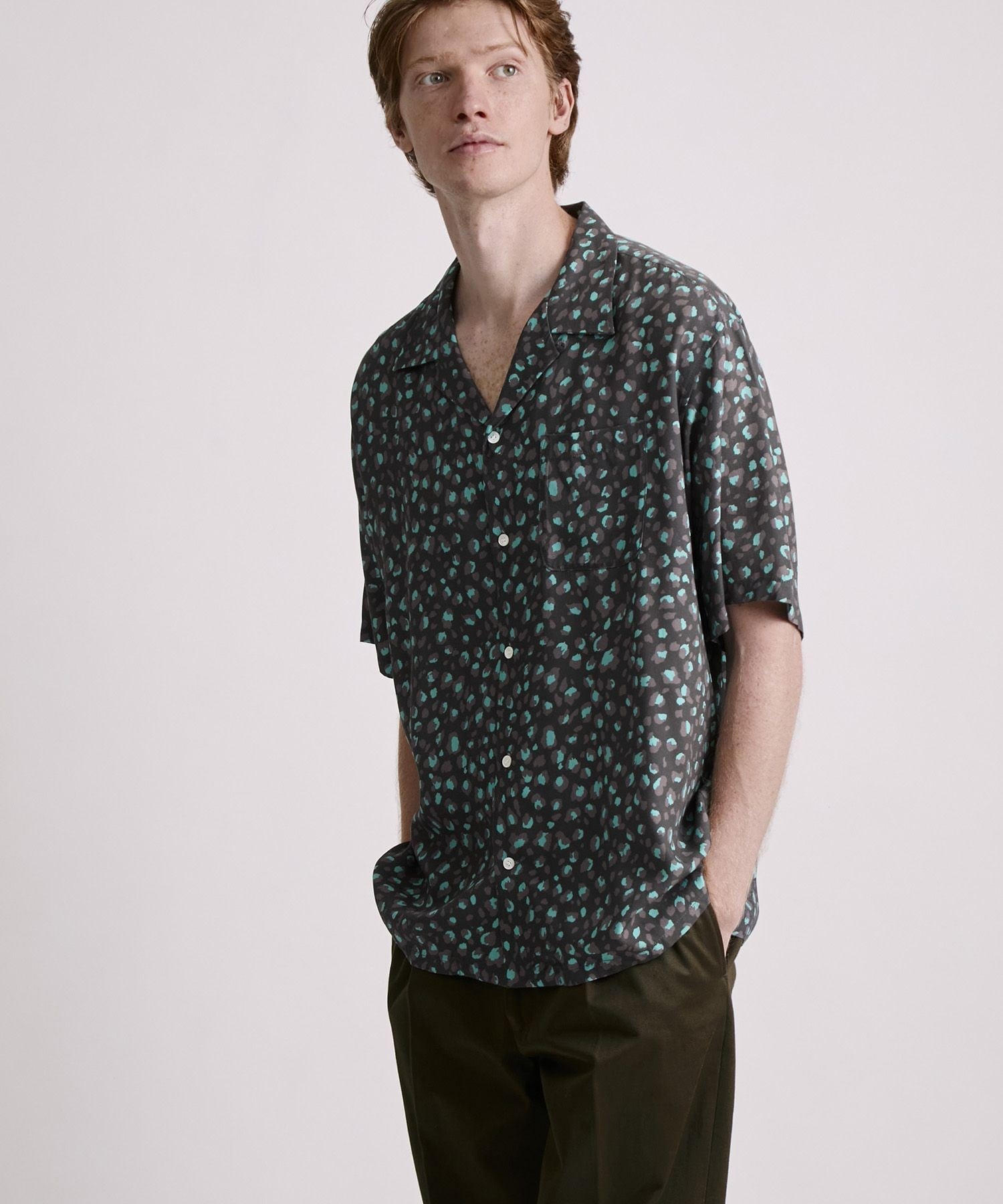 Saturdays NYC Canty Leopard SS Shirt サタデーズ　ニューヨークシティ トップス シャツ・ブラウス グレー【送料無料】