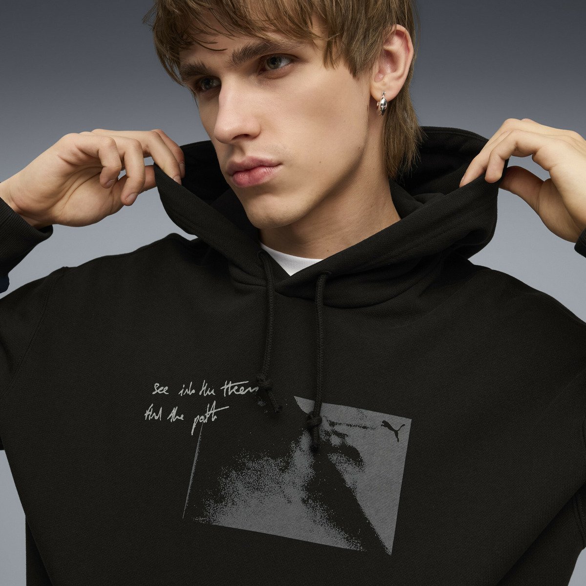 【SALE／30%OFF】PUMA メンズ グラフィック フォレスト フーディ プーマ トップス スウェット・トレーナー ブラック【送料無料】