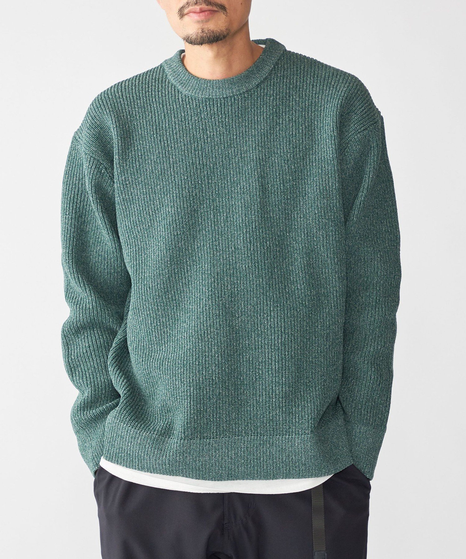 【SALE/40%OFF】SHIPS MEN 【WEB限定】SHIPS: ビッグシルエット クルーネック レイヤード ニット(ニット+ロンT) シップス トップ...