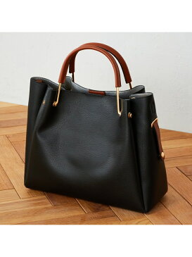 MONO COMME CA <5way/A4対応> フェイクレザー ポーチ付き バッグ コムサイズム バッグ ハンドバッグ ブラック ベージュ【送料無料】