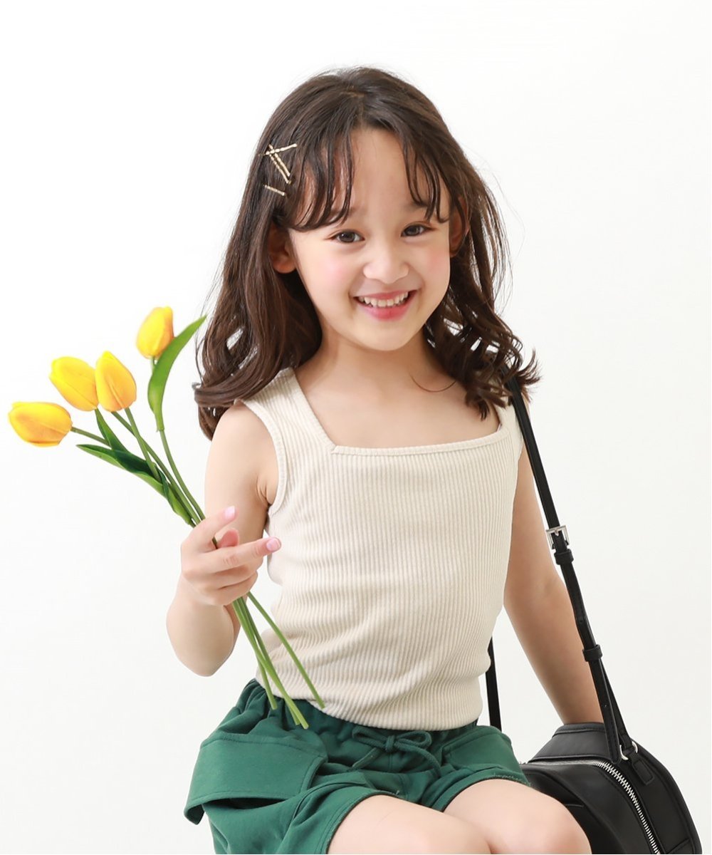 devirock リブタンクトップ トップス デビロック 子供服 キッズ デビロック トップス ノースリーブ・タンクトップ ホワイト オレンジ グリーン ブラックのサムネイル