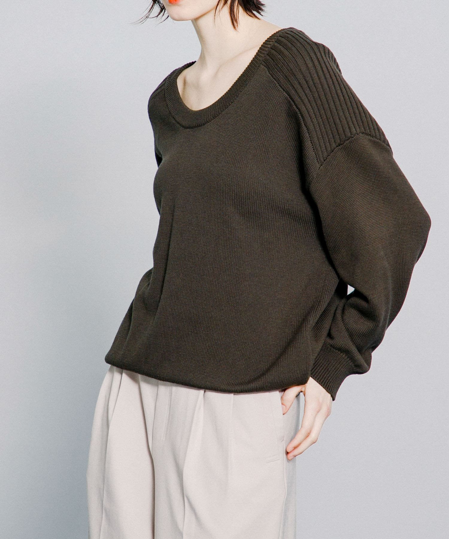 LAATO 2way knit ラート トップス ニット ブラウン【送料無料】